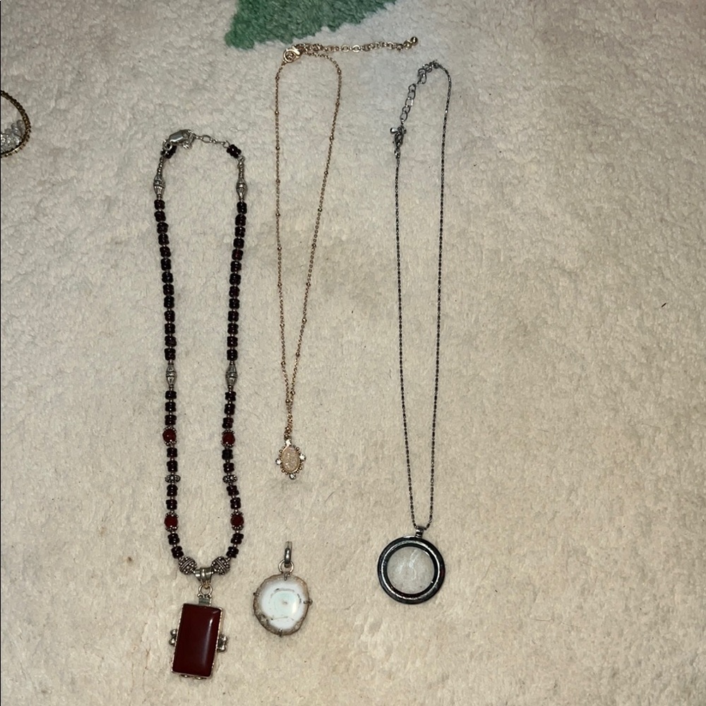 3 piece necklace and one pendant bundle